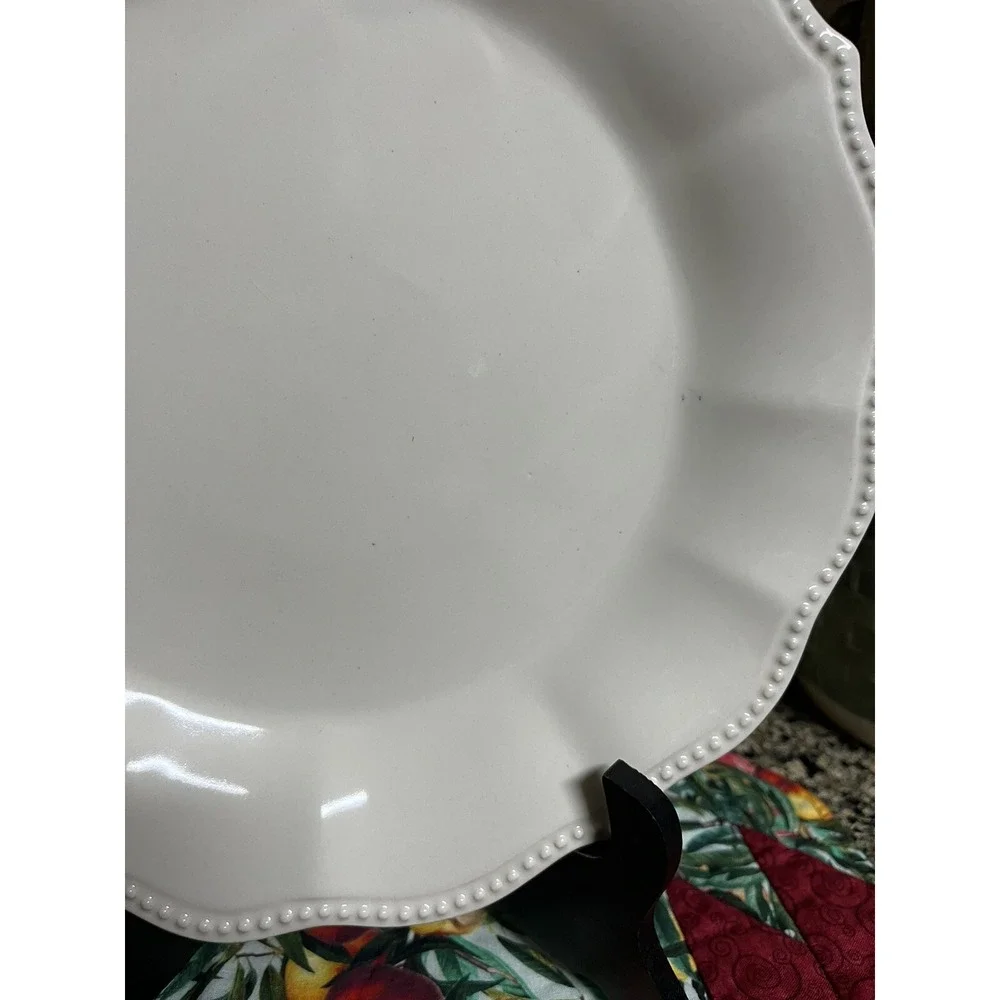 Pioneer Woman Paige Dinner Plate Linen White
